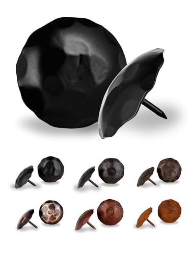 100 Pack 2 Inch Large Round Head Clavos Decorative Nails – Black – Rustic Round Fasteners for Farmhouse Shutter, Faux Wood Beams, Barn Door, Shutters, and Gates – Ornamental Wood Accent