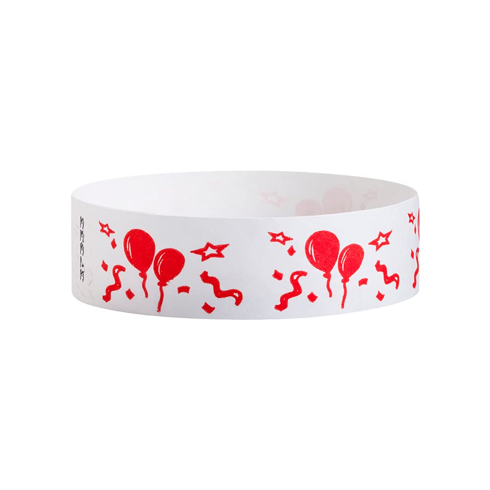 500 WristCo Balloons Tyvek Wristbands for Events - Comfortable Tear Resistant Paper Bracelets ID Wrist Bands for Concerts Festivals Admission Party