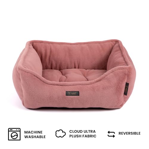 NANDOG-Cloud-Prive-Reversible-Bed-in-Rose-Pink-Ultra-Soft-Micro-Plush-Fabric-Modern-Design-Washable-for-Cats-SmallMedium-Dogs NANDOG Cloud Prive Reversible Bed in Rose Pink Ultra Soft Micro Plush Fabric Modern Design Washable for Cats SmallMedium Dogs