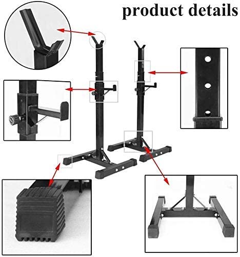 Soporte para sentadillas ajustable, barra para press de banca, soporte para sentadillas, altura ajustable, barra de dominadas multifunción, soporte para sentadillas para levantamiento de pesas.