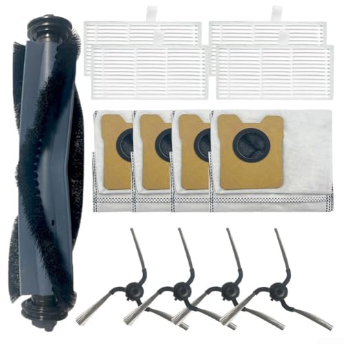 Pumixiy Para Robot Vacuum C10 Piezas de repuesto Paquete de accesorios con cepillo principal, filtros, bolsas de polvo y paño de fregona (A)
