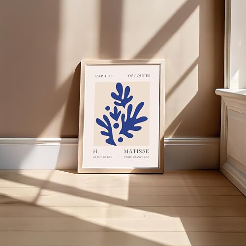 Image of BLINKART Henri Matis Aesthetic Modern Art Walls With Frame | Natural Wood Texture | Living Room Bedroom Office Wall Decoration | Poster Home Decor Frames Wall Bedroom | 12x8 Inches (D235)