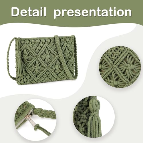 Image of Gladdon Bohemian Small Crossbody Bag for Women Stylish Woven Shoulder Purse | Hand Weaving,Small Boho Crossbody,Lightweight,with Tassel,Travel Vacation,Daily Use,Sturdy Straps,Showcasing Individuality