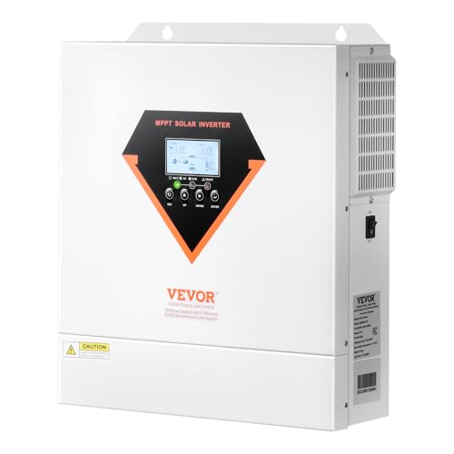 VEVOR Hybrid Solar Inverter, 3000W, All in One Pure Sine Wave Power Inverter Charger, 24V DC to...