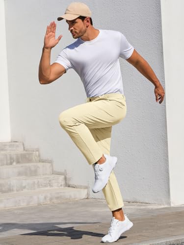 Image of Runcati Mens Stretch Golf Pants Casual Dress Pants Work Trousers