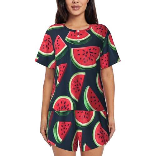 Pyjama court femme Étoile ensemble d'été doux avec short fluide réglable