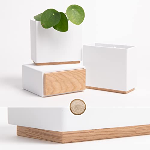 Kazai. Wall Planters -Alma- | 3 Modern Hanging Plant Pots Made Of Resin | Plant Holder Set For Indoor Plants, Artificial Plants And More | White #TOP1