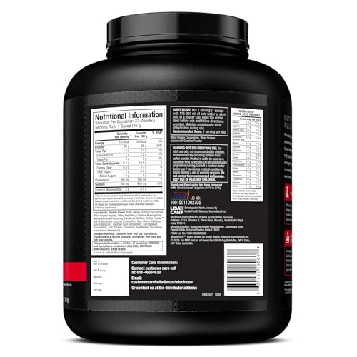 Image of MuscleTech Nitro-Tech Whey Protein, 1.72kg (3.8lbs), Cappuccino, 30g Protein, 3g creatine monohydrate, 6.7g BCAA, ultimate muscle building formula, increase strength & performance