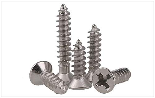 Flat Head Screws self-Tapping Screws Nickel Plating M1 M1.2 M1.4 M1.7 M2 M2.3 M2.6 M3 M4 Screws KA Screws - (Size: M3X20 300pcs)