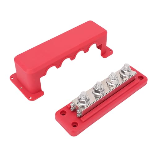 Barra colectora de 600A y 4 pernos M10 para distribución marina y RV