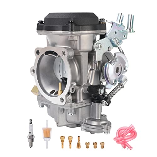 SVKZGFZ CV40 Carburetor for Harley Davidson HD Sportster XL 883 1200/ Softail/Touring/Dyna FXR/Road King Carb 27421-99A (with Fuel Filter + Spark Plug + Jets)
