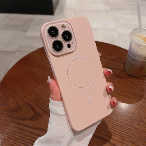 Coque iPhone 13 cristal luxe rose avec protection caméra et charge magnétique