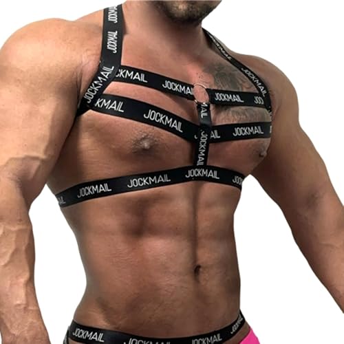 JOCKMAIL Herren Brust Harness Schulter Männer Neopren Brust Harness Fitness Geschirr Geschirr (Schwarz, One Size)