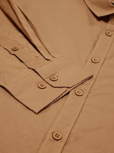 Image of Thomas Scott Men's Plus Size Cotton Casual Shirt | Regular Fit | Long Sleeves | Spread Collar | Solid | Soft & Breathable | Everyday Comfort Shirt for Men
