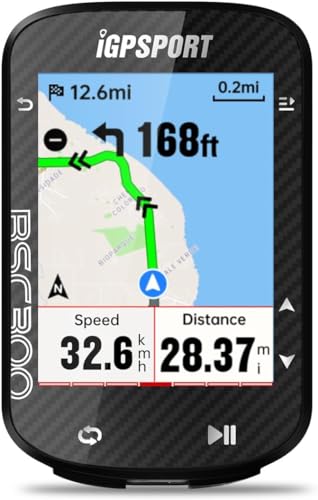 iGPSPORT Fahrradcomputer Kabellos BSC300, wasserdichte Farbbildschirm, Fahrradtacho, Bluetooth ANT+GPS 5.0 MAP-Navigation Zahlreichen Funktionen Tacho Fahrrad Navi Kabellos Zubehör (BSC300)