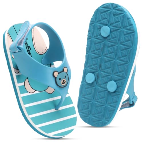 Image of Duosoft Kids Flip Flop Sandals with Bear Motif, Slippers for Baby Girl and Baby Boy, Indoor and Outdoor Slipper for Kids with Strap (K-402)