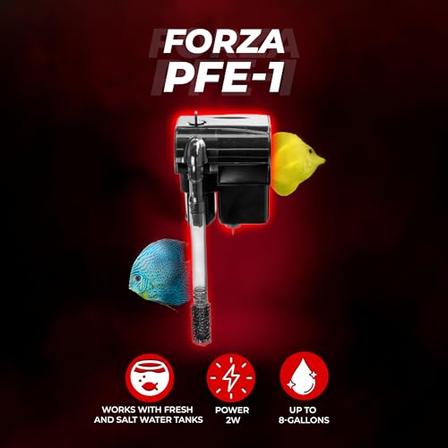 Image of Aquatop Forza 45 GPH Power Filter for Aquariums - for 5-15 Gal Freshwater & Saltwater - Advanced Filtration Design for Crystal Clear Water - PFE-1