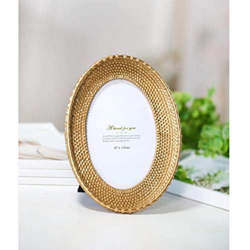 Yongyan Oval 4X6 Inch Picture Frame Creative Women Photo Frame Home Decoration For Table Display (Gold) #TOP4