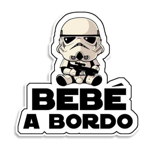 Autocolante para bebé a bordo Star, Stormtrooper, vinil autocolante UV para carro, 15 x 15 cm (Trooper)