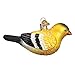 Old World Christmas American Goldfinch Glass Blown Ornament for Christmas Tree, Handcrafted Holiday Decoration, Bird Watcher Collection