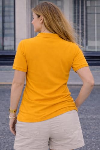 Image of Mack Jonney Women's Cotton Polo T-Shirt|Solid Regular Fit|Half Sleeve Collar T-Shirt for Casual Wear-MJ-32