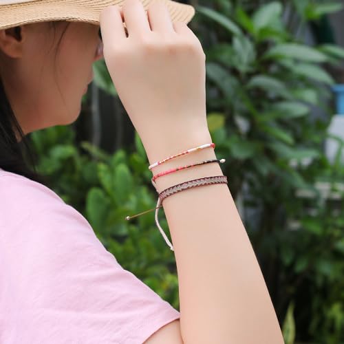 Image of KELITCH Boho Women Crystal Shell Beaded Friendship Bracelets Handmade Strand Bracelet Bangles Jewelry