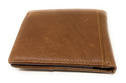 Western Genuine Tooled Leather Cowhide Praying Cowboy Men's Bifold Short Wallet in 3 Colors (Brown)2