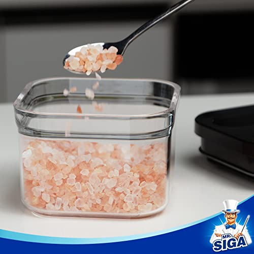 MR.SIGA 4 Pack Airtight Food Storage Container Set, BPA Free Kitchen Pantry Organization Canisters, One-Handed Airtight Cereal Snack Candy Storage Containers, 360ml / 12.2oz, Small, Black by MR.SIGA - Image 2