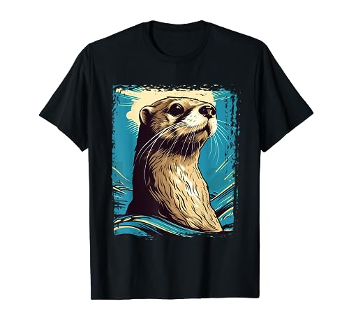 River Otter T-Shirt für Jungen und Mädchen, niedlicher Ottertier, lustig T-Shirt