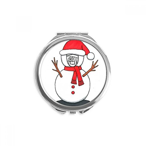 Miroir de maquillage bonhomme de neige pour retouches de Noël en voyage et sorties d'hiver