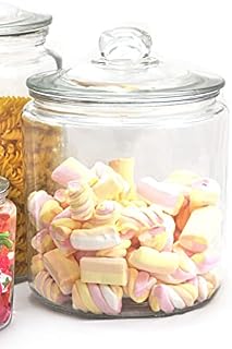 Chef-hub Glass Biscotti Storage Jar with Lid 3.8 L Pack of 3