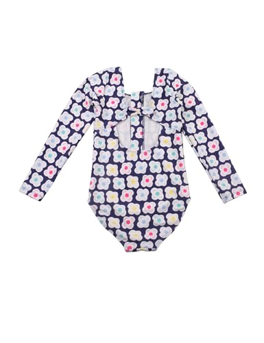 Cadocado Baby/Toddler Girls Long Sleeve Rash Guard Swimsuit One Piece Zipper Bathing Suits Rashguard Swimwear for 3M-6Y2