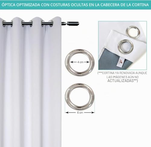 Cortina opaca para habitacion de 117x138 cm aislante resistente a UV 4