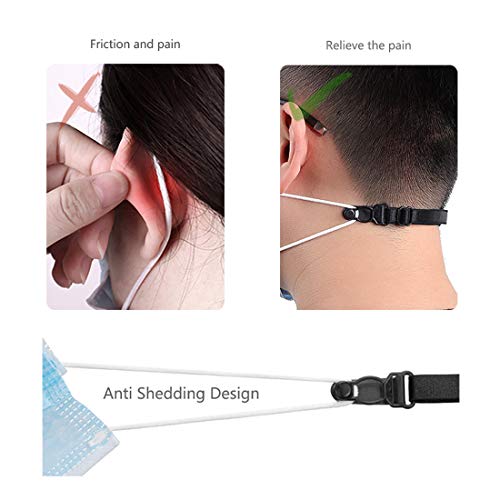 Okupan Mask Extender Strap, 10Pcs Elastic Fabric Mask Holder Clip Ear Protector With Adjustable Strap For Back Of Head Ear…… #TOP1