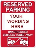 RESERVED PARKING (PERSONALIZED) UNAUTHORIZED VEHICLES WILL BE TOWED