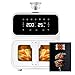 6L Air Fryer with Mist Roast,Juicy & Tender Tech，7 Presets, white AirFryer with window,Non-Stick,Shake Reminder(Auto)，Delay start，Large Digital LED Touchscreen，Energy- Saving, Dishwasher-Safe