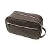 Maruse Italian Leather Toiletry Travel Bag with 2 Zippered Closures for Men and Women, Handmade in Italy, Brown