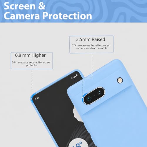 Image of KACA Silicone Back Case for Google Pixel 7a, Soft-Touch, Shockproof Phone Back Cover for Google Pixel 7a (Blue)