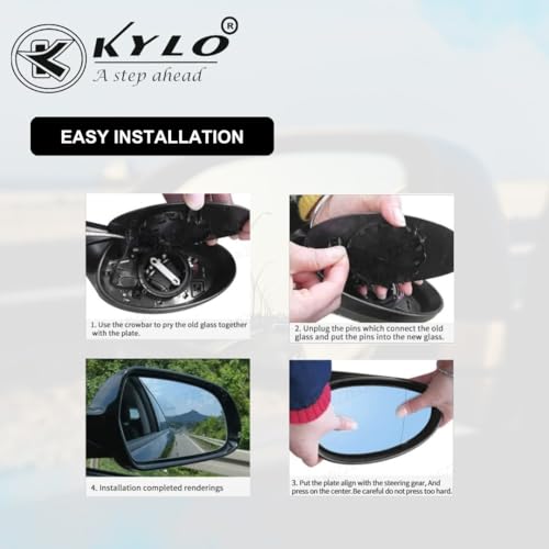 Image of Kylo WagonR (2011-2018) Driver Side (Right Side) Car Side Mirror Glass /Tukdi /Sub Mirror Plate