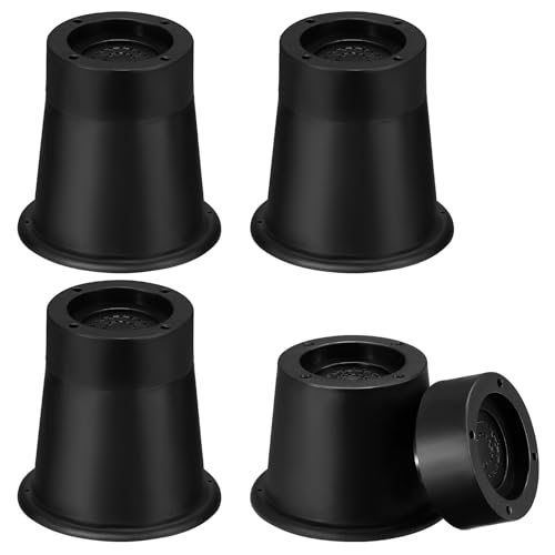 Moendergo Bett Erhöhungen Stuhl Erhöhungen hohe Last tragen Runde Möbel Erhöhungen Heavy Duty Möbel ErhöhungenSchwarz 4 Pack (3 Inch)