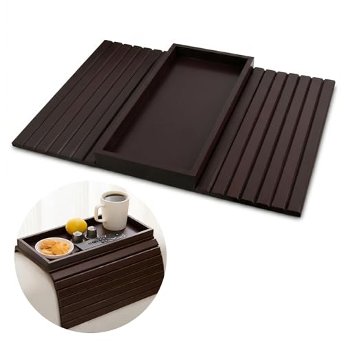 Bandeja para sofá de bambú plegable ideal para tardes de cine en casa 2