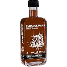 Runamok Cocoa Infused Maple Syrup - Authentic & Real Vermont Maple Syrup | Natures Best Sweetener | Beverages, French Toast, Pancakes Maple Syrup | 8.45 Fl Oz 250mL