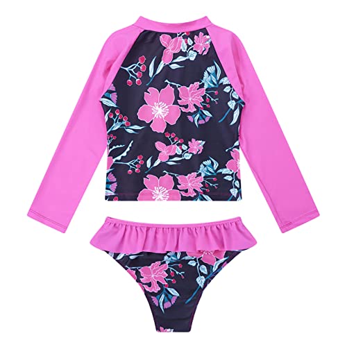 Baby Child Girls Two Piece Tankini Swimwear Summer Beachwear Rash Guard with UPF 50+2