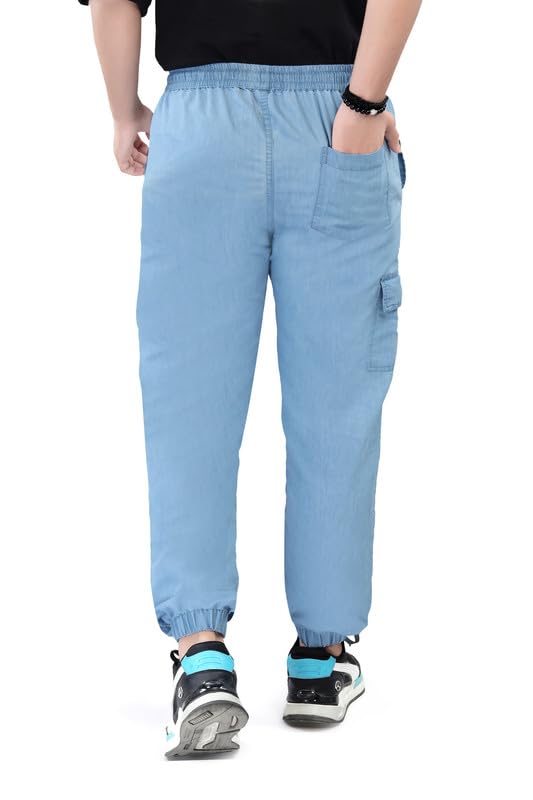 Image of Boys Cotton Basic Cargo Jogger Pants - Slim Fit - Available in L and XL