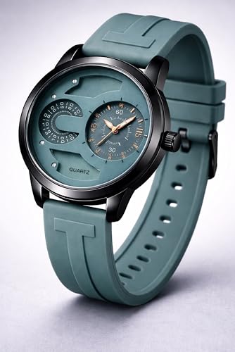 Image of CERO Men's Quartz Watch | Prime Collection Dual Dial | Silicone Strap | Analogue | Sporty Style