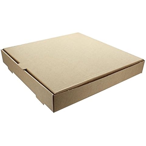 Deli Supplies 10 Pack of 12" x 12" Pizza Box Takeaway Plain Brown Box Deliciously Hot Cover