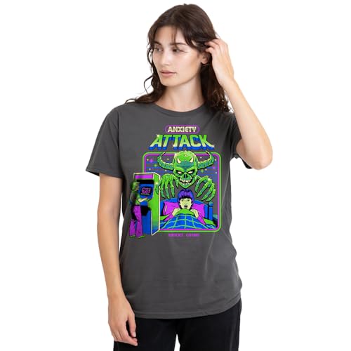 T-Shirt Anxiety Attack Steven Rhodes Noir pour un Look R&eacute;tro Casual
