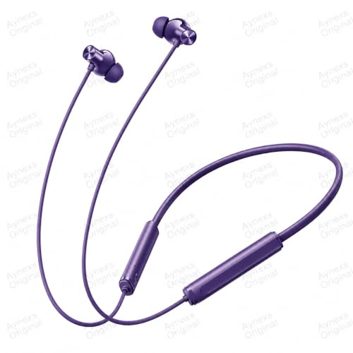 Image of Compatible with Realme 5 ANC Bluetooth Neckband Earphones with ANC and ENC Support, 13.6mm Driver, Long Playback Time, Fast Charging, HD Voice Calling Feature(Purple)