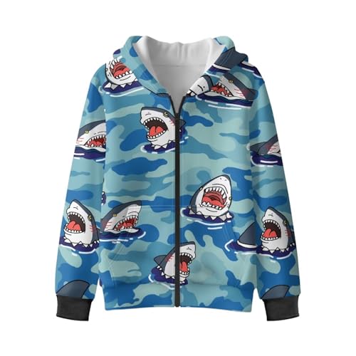 Boys Zip Up Hoodie Casual Long Sleeve Kids Fleece Clothes with Pocket Little Boys Sweatshirts Size 6-163