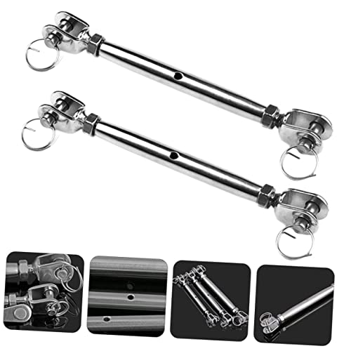 2pcs Heavy Duty Turnbuckle Hooks para Cable de Acero Acero Inoxidable miniatura 3